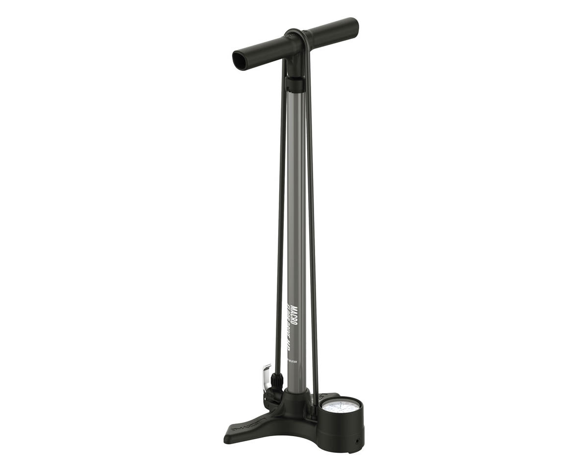 Lezyne Macro HP Floor Drive Floor Pump (Flat Grey) (Dual Valve Pump Head) (Presta/Schrader Valve Compatible)