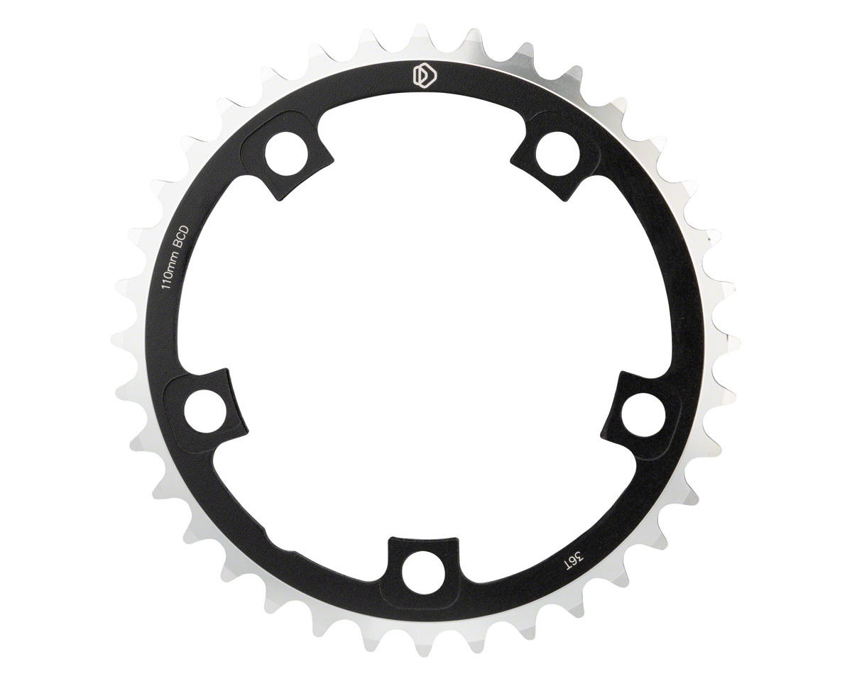 MSW Dimension Chainrings (Black/Silver) (3 x 8/9/10 Speed) (Middle) (110mm BCD) (36T)