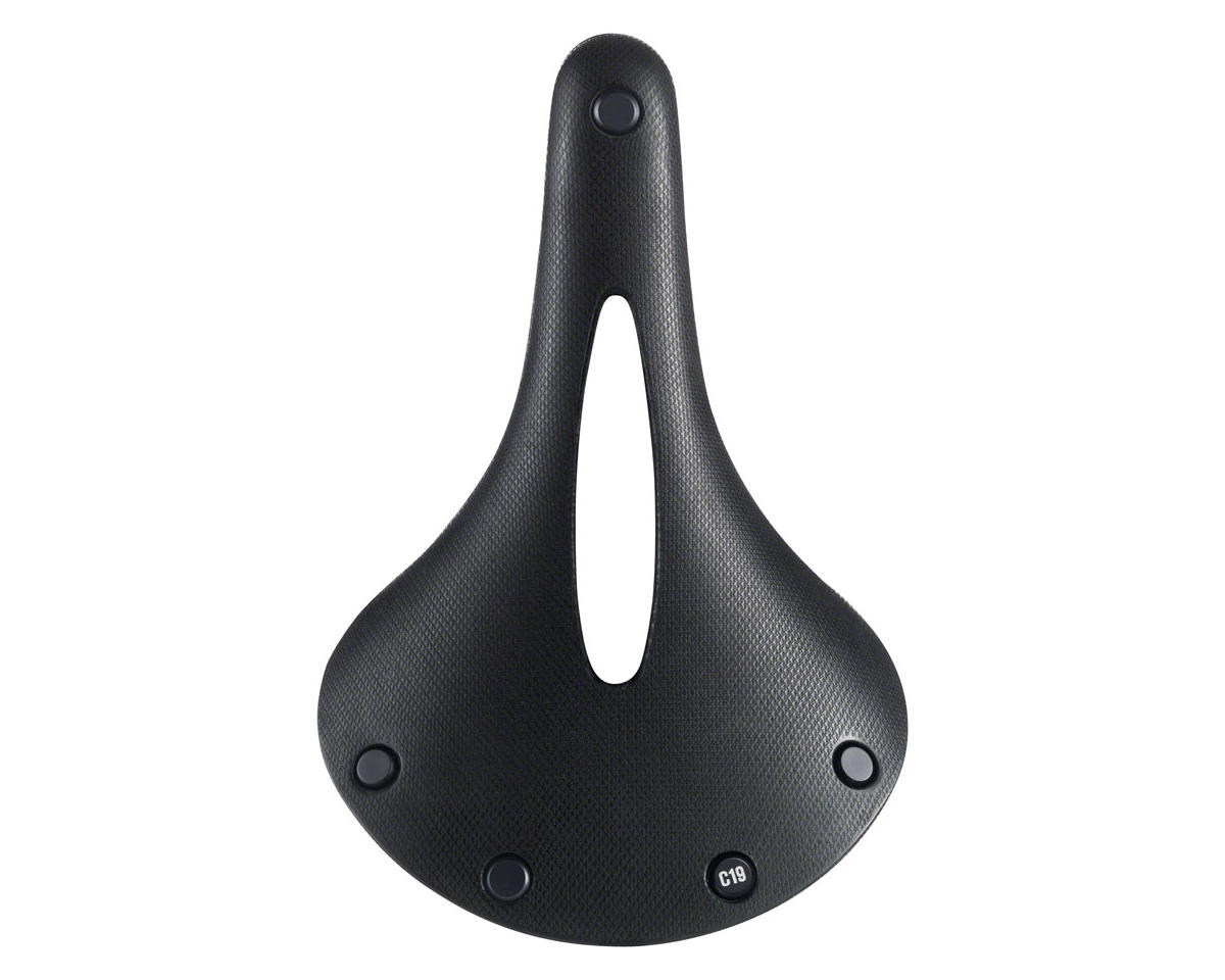 Brooks C19 Carved Cambium Saddle (Black) (Steel Rails) (184mm)