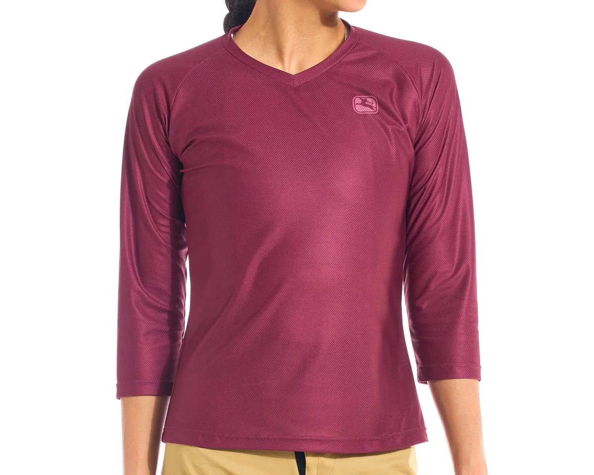 Giordana Women’s MTB 3/4 Sleeve Jersey (Solid Sangria) (S)