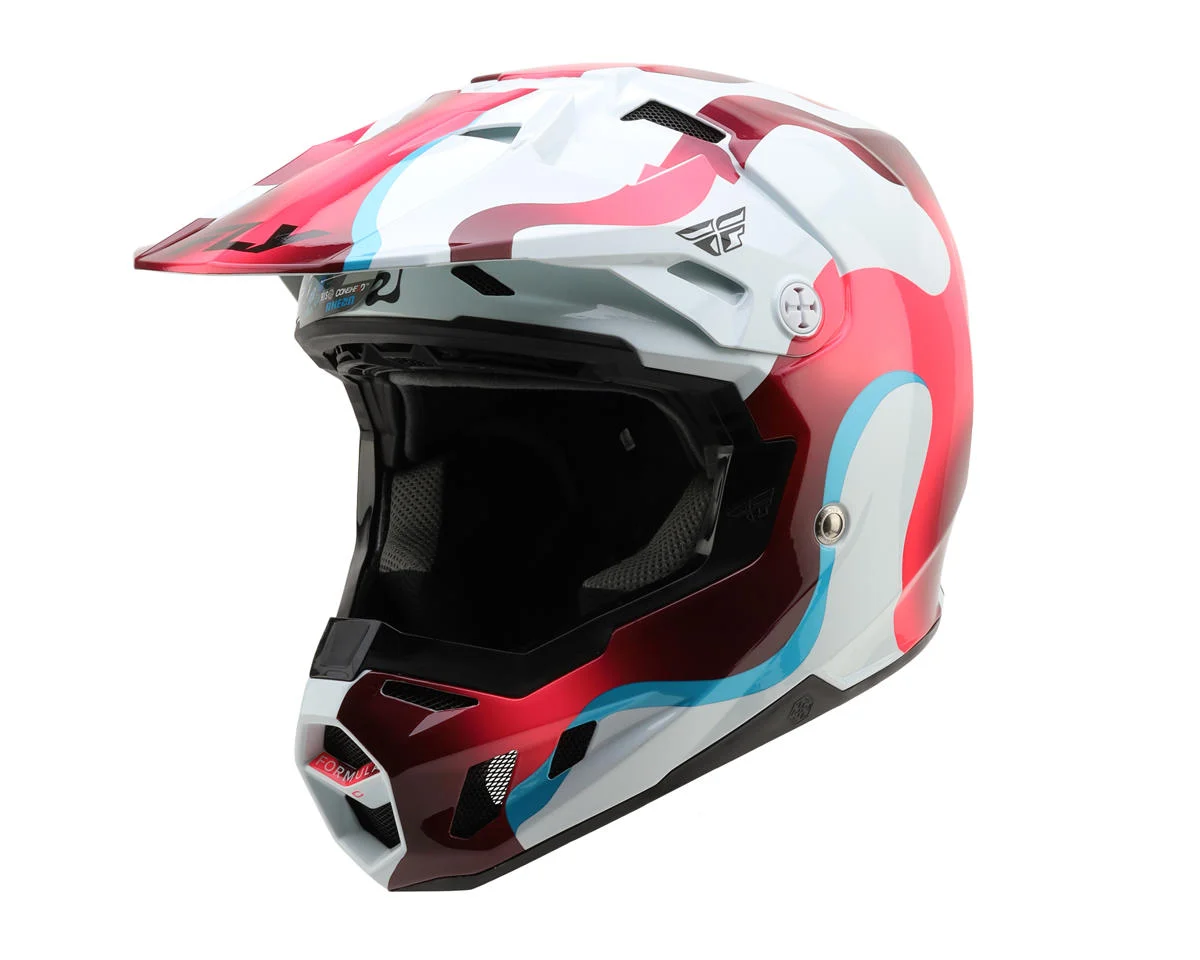 Fly Racing Formula CC Vibe Helmet (White/Pink/Blue) (L)