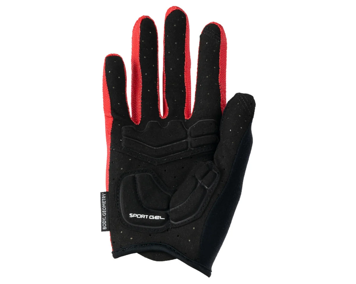 Specialized Women’s Body Geometry Sport Gel Long Finger Gloves (Red) (S)