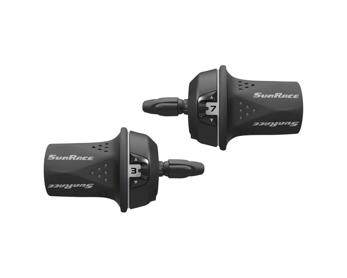 Sunrace M21 Twist Shifters (Black/Grey) (Pair) (3 x 8 Speed)