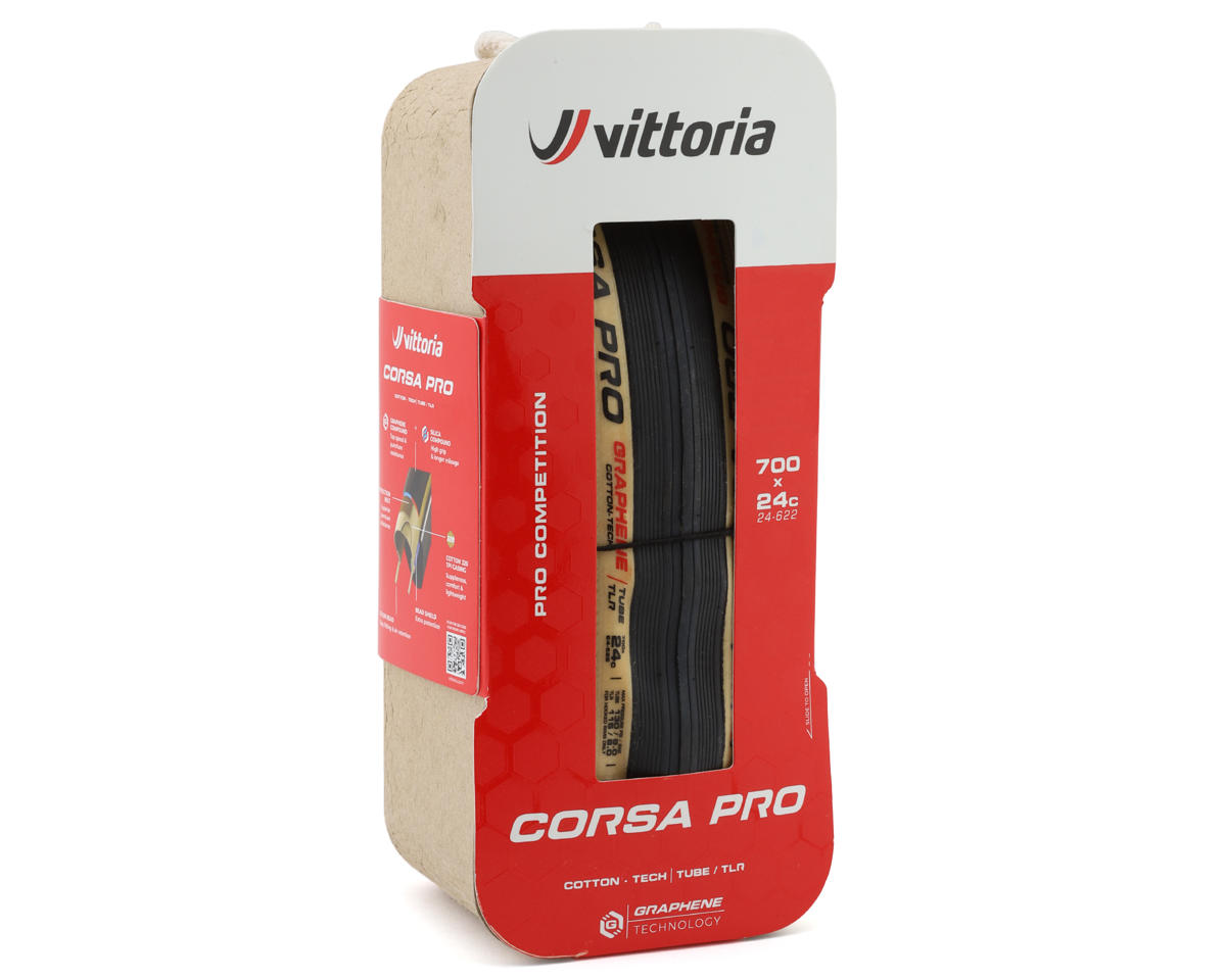 Vittoria Corsa Pro TLR Tubeless Road Tire (Para) (700c) (24mm) (Graphene 2.0)