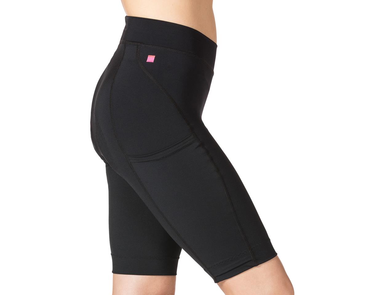 Terry Women’s Bike Bermuda Shorts (Black) (L)