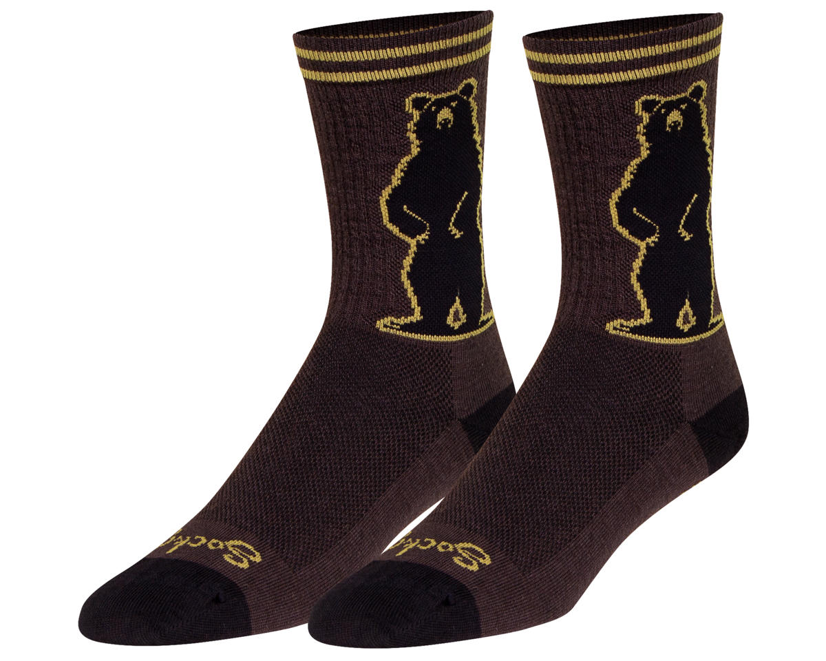 Sockguy Growl Wool 6″ Socks (Brown/Black) (S/M)
