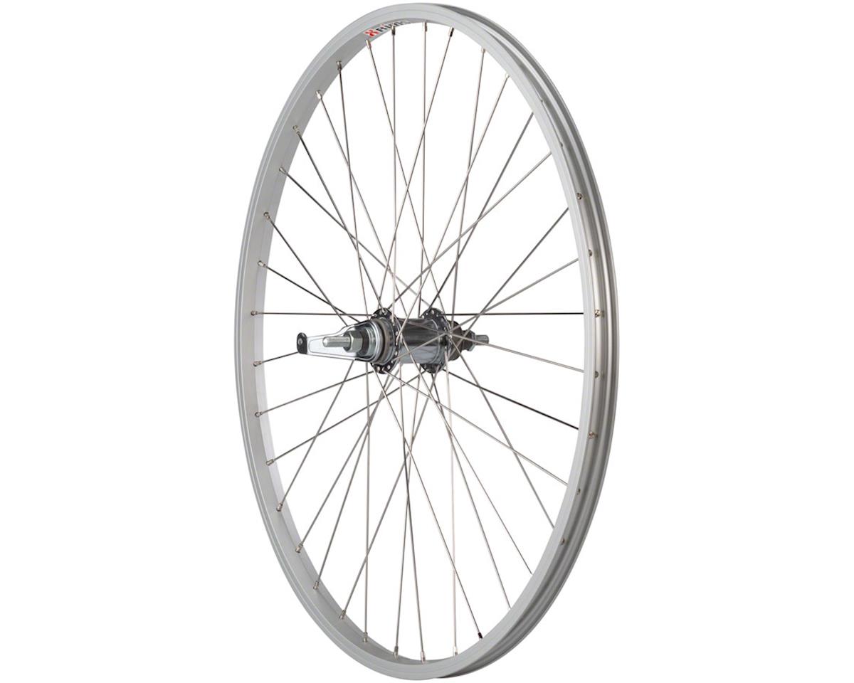 Quality Wheels Single Wall Coaster Brake Rear Wheel (Silver) (3-Prong Cog) (3/8″ x 124mm) (26″)