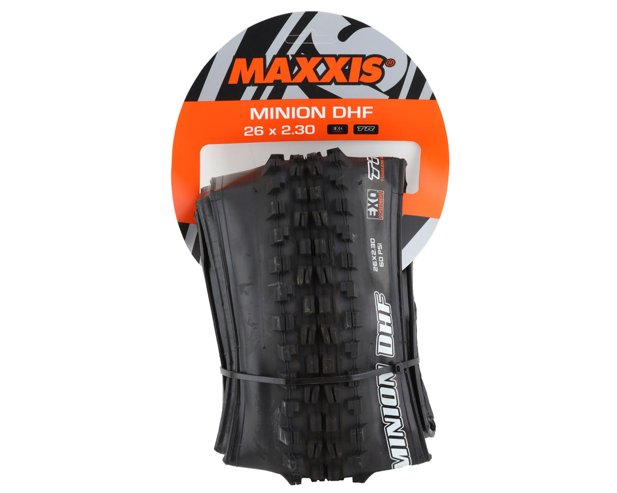 Maxxis Minion DHF Tubeless Mountain Tire (Black) (26″) (2.3″) (Dual/EXO)