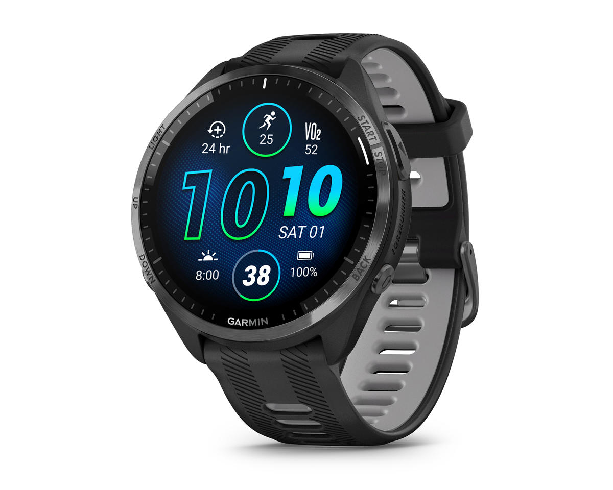 Garmin Forerunner 965 GPS Smartwatch (Black/Powder Grey) (Amoled Display)