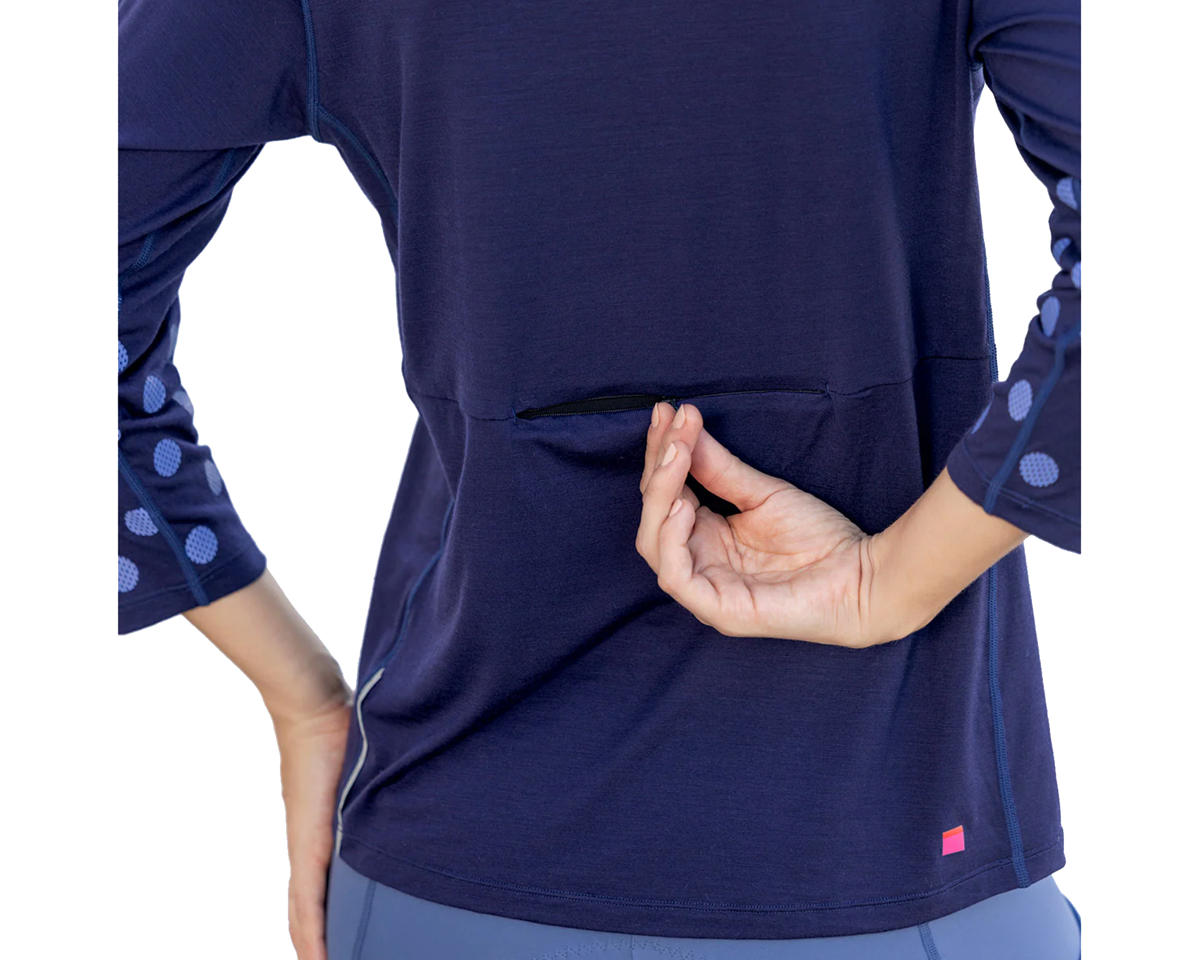Terry Women’s Merino 3/4 Sleeve Top (Navy) (S)