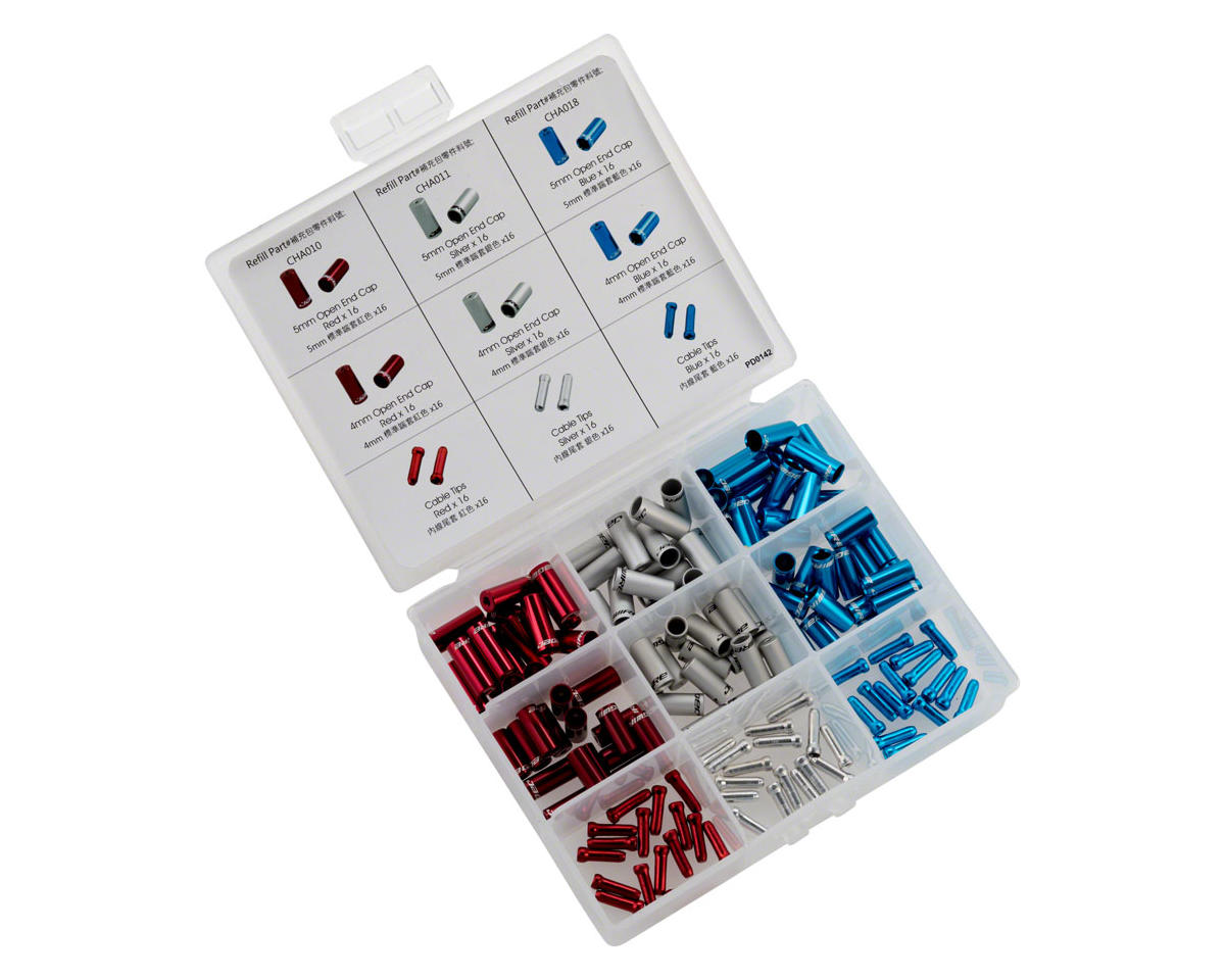 Jagwire Alloy Housing End Cap Combo Kit (Red/Silver/Blue) (144)