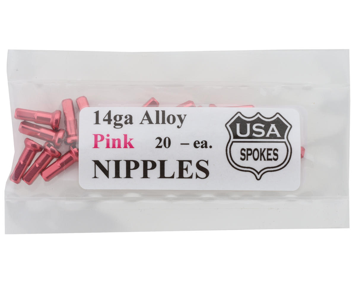USA Brand 14g Alloy Nipples (Pink) (Bag of 20)