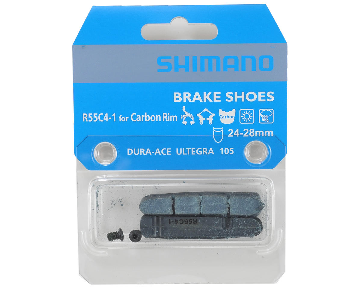 Shimano R55C4-1 Carbon Rim Brake Pad Inserts (Black) (1 Pair) (For Shimano/SRAM) (For Wide Rims) (24 – 28mm)