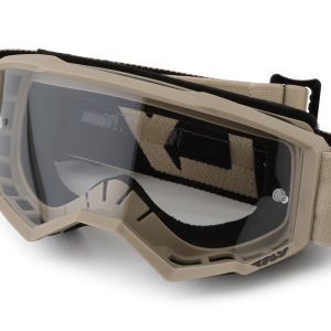 Fly Racing Youth Focus Goggles (Khaki/Black) (Clear Lens)