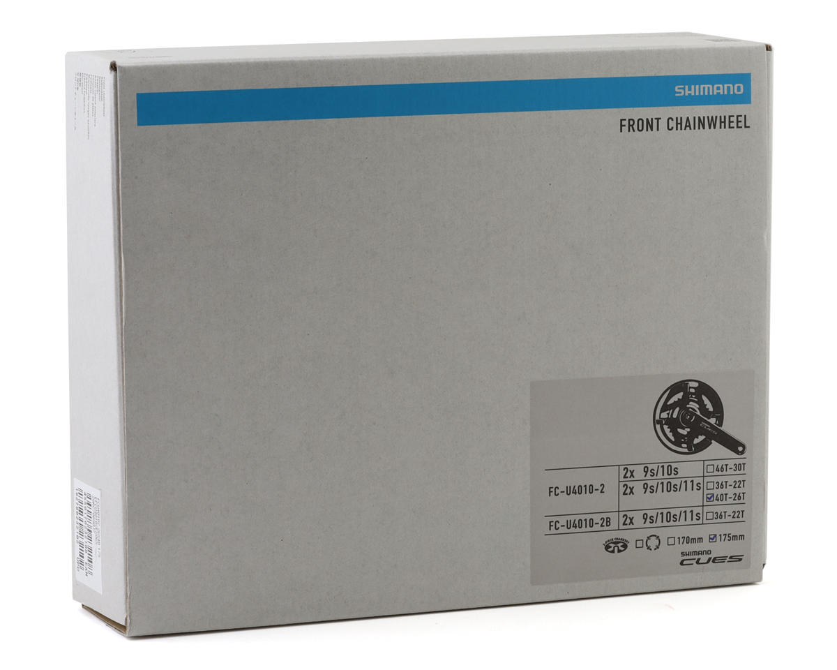 Shimano CUES FC-U4010 Crankset (Black) (2 x 9/10/11 Speed) (2-Piece) (175mm) (40/26T) (Riveted)
