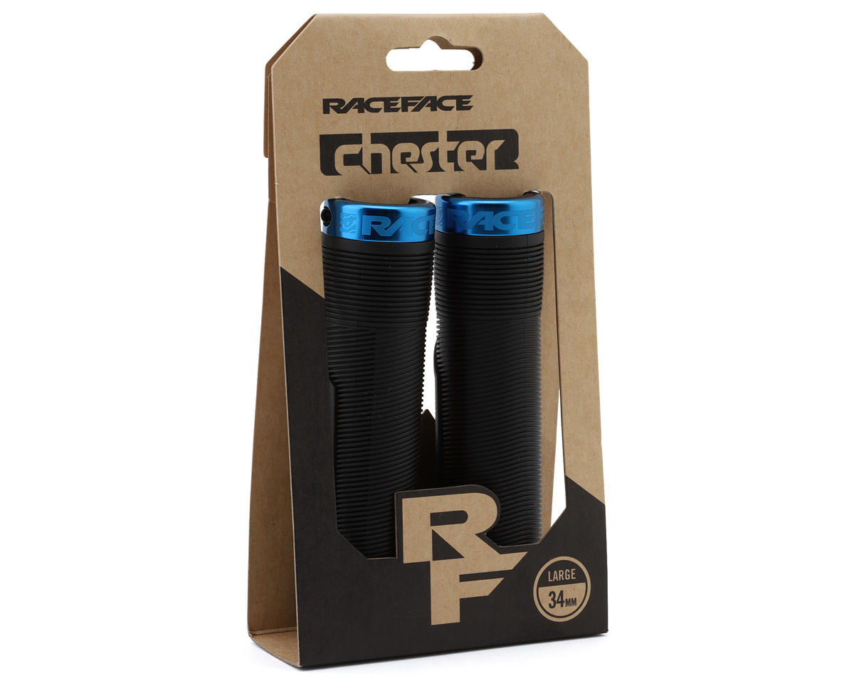 Race Face Chester Lock-On Grips (Black/Blue) (34mm)