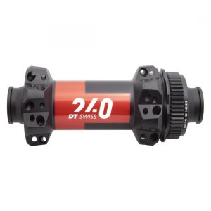 DT Swiss 240 Disc Brake Hubs (Black/Red) (Centerlock) (Front) (15 x 100mm) (28H) (Straight Pull)