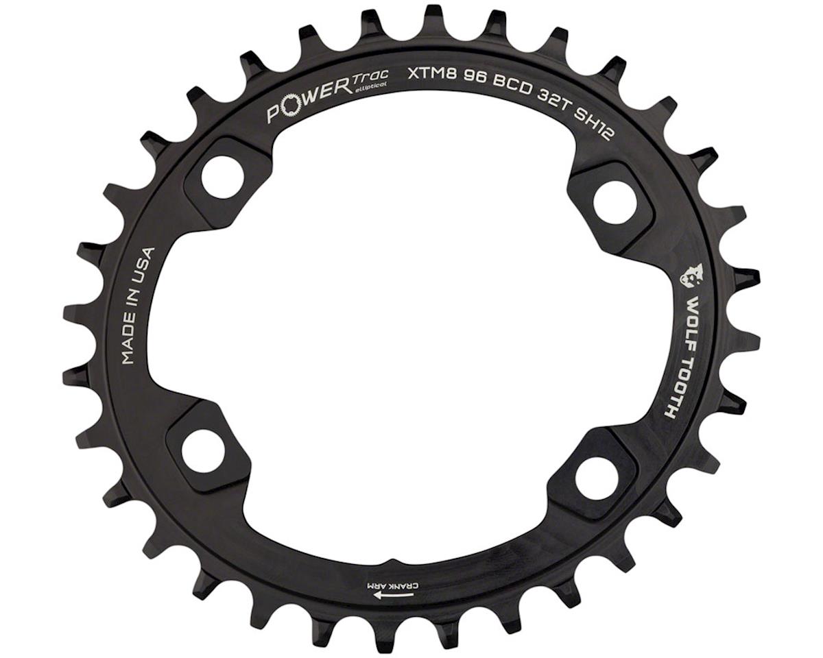Wolf Tooth Components PowerTrac Elliptical Chainring (Black) (Drop-Stop ST) (Single) (32T) (96mm Shimano Asym. BCD) (XT M8000/SLX M7000)
