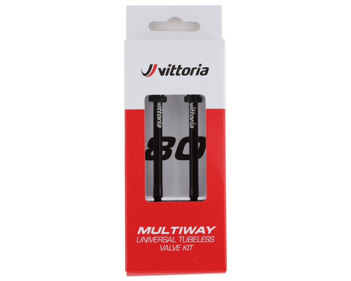 Vittoria Multiway Tubeless Valves (Black) (Pair) (80mm)