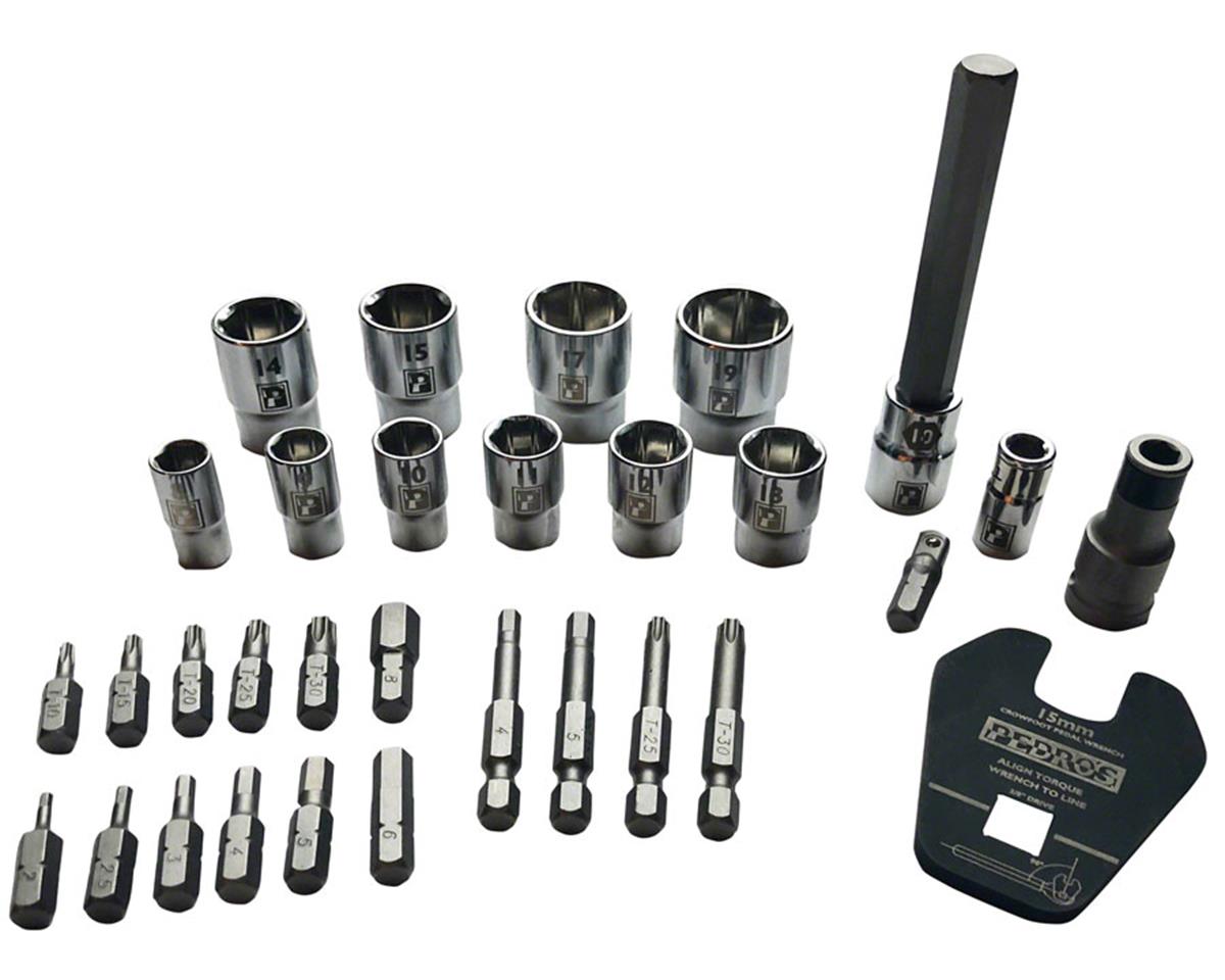 Pedro’s Pro Bit & Socket Set (17 Hex & Tox Bits, 10 Sockets, Crowfoot Pedal Wrench)