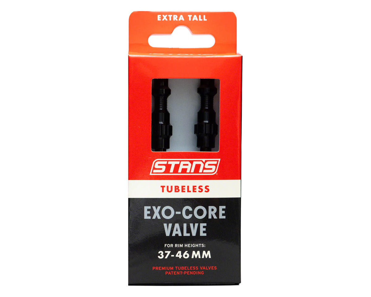 Stan’s Exo-Core Tubeless Valve Stems (Black) (Pair) (63mm)