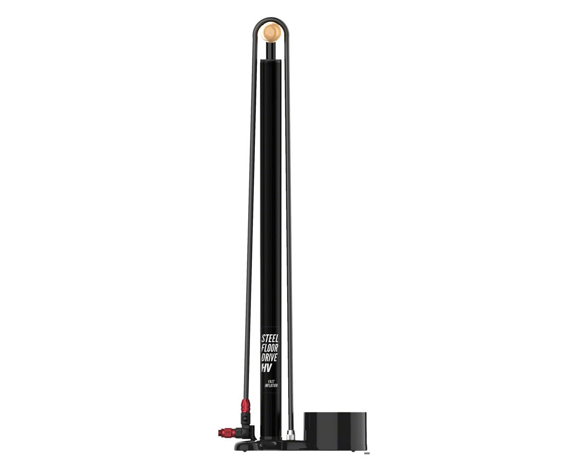 Lezyne Steel HV Floor Drive 3.5 Pump (Flat Black) (Presta/Schrader Valve Compatible)