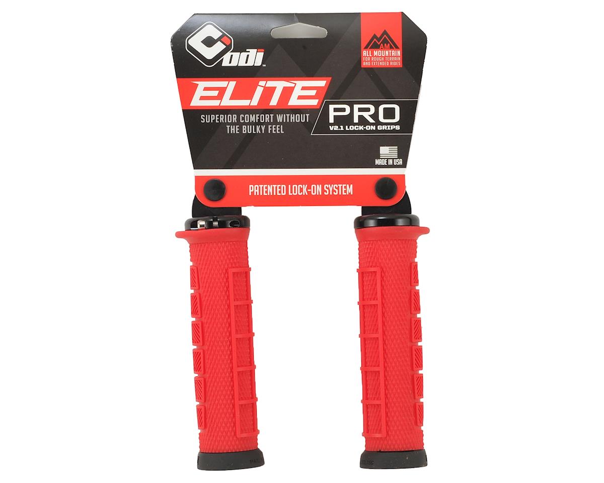 ODI Elite Pro V2.1 Lock-On Grips (Red/Black) (130mm)