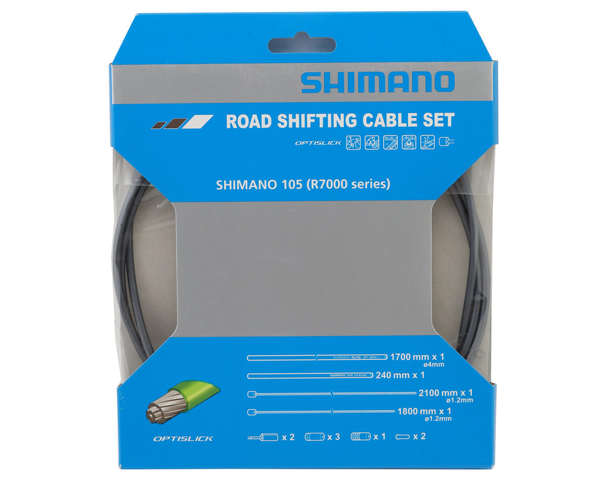 Shimano 105 R7000 Road Optislick Derailleur Cable & Housing Set (Grey) (1.2mm) (1800/2100mm)