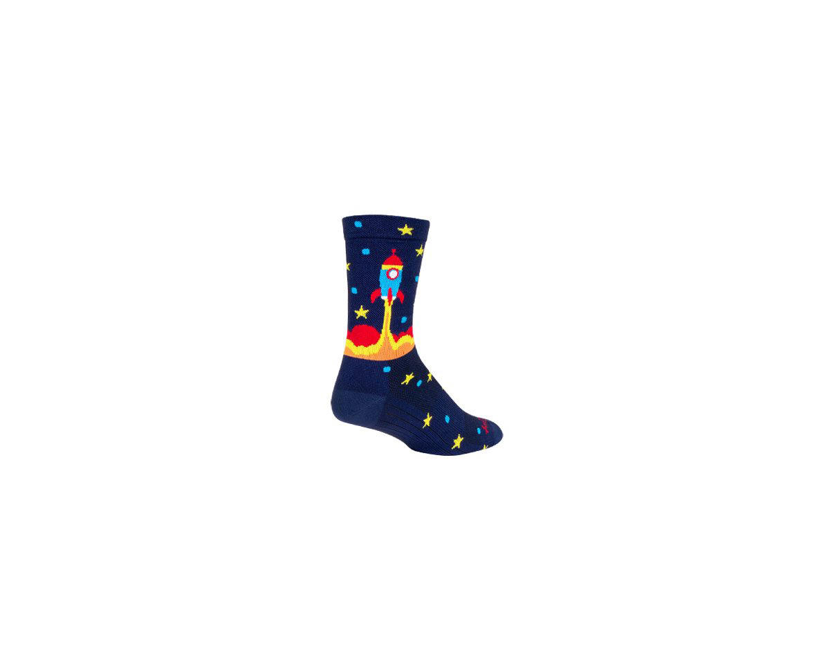 Sockguy Rocket Socket Crew 6″ Socks (Blue) (S/M)