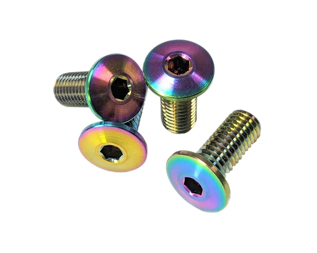 Terske Ultra-Low Head Titanium Bottle Cage Bolts (Oil Slick) (4 Pack)