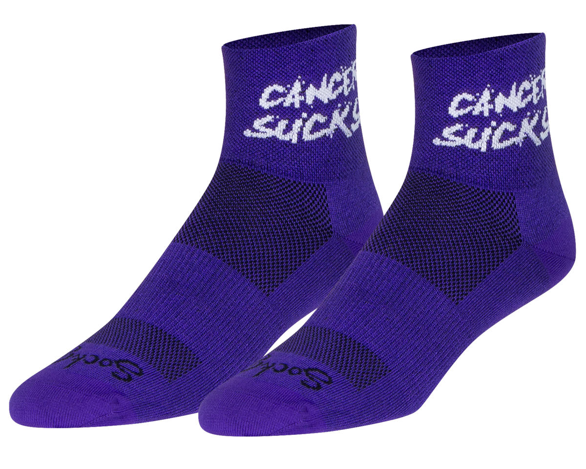Sockguy 3″ Socks (Cancer Sucks Purple) (L/XL)