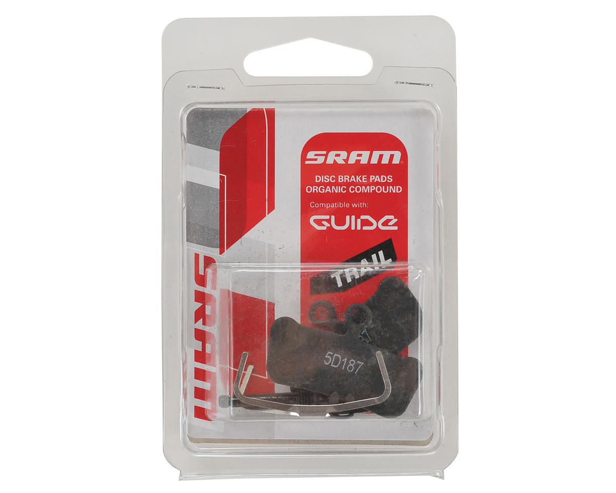 SRAM Disc Brake Pads (Organic) (SRAM Guide, Avid Trail) (Steel Back/Quiet) (1 Pair)