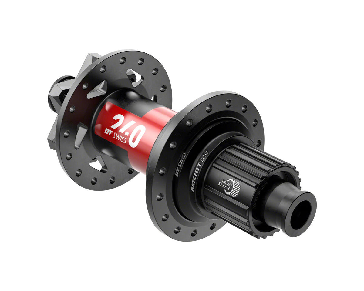 DT Swiss 240 Disc Brake Hubs (Black/Red) (6-Bolt) (Shimano Micro Spline) (Ratchet DEG) (12 x 148mm (Boost)) (32H) (J-Bend)