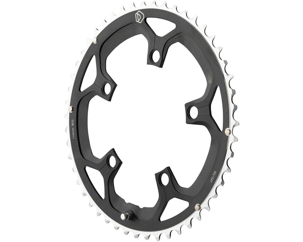 MSW Dimension Chainrings (Black/Silver) (3 x 8/9/10 Speed) (Outer) (110mm BCD) (50T)