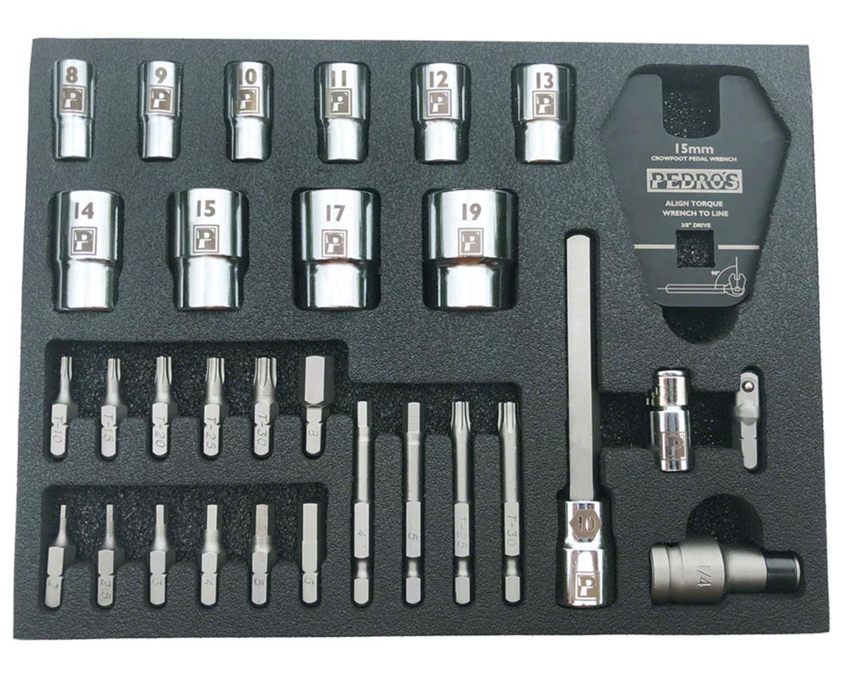 Pedro’s Pro Bit & Socket Set (17 Hex & Tox Bits, 10 Sockets, Crowfoot Pedal Wrench)