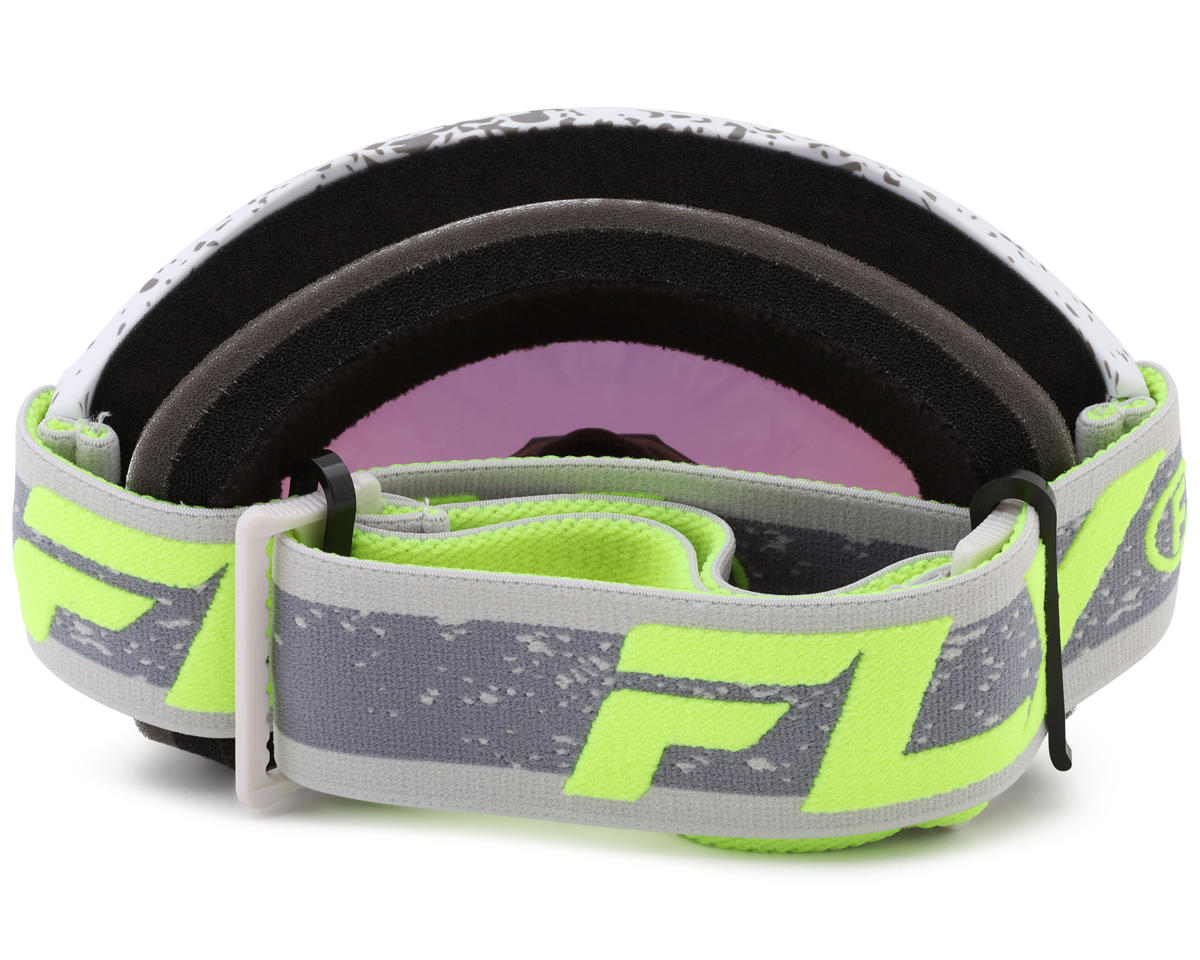 Fly Racing Youth Zone Goggles (Dark Grey/Hi-Vis) (Iridescent Green Mirror Lens)