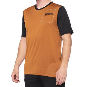 100% Ridecamp Men’s Short Sleeve Jersey (Terracotta/Black) (S)