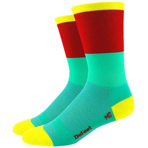 DeFeet Aireator 6″ Socks (Celeste Blue/Red) (XL)