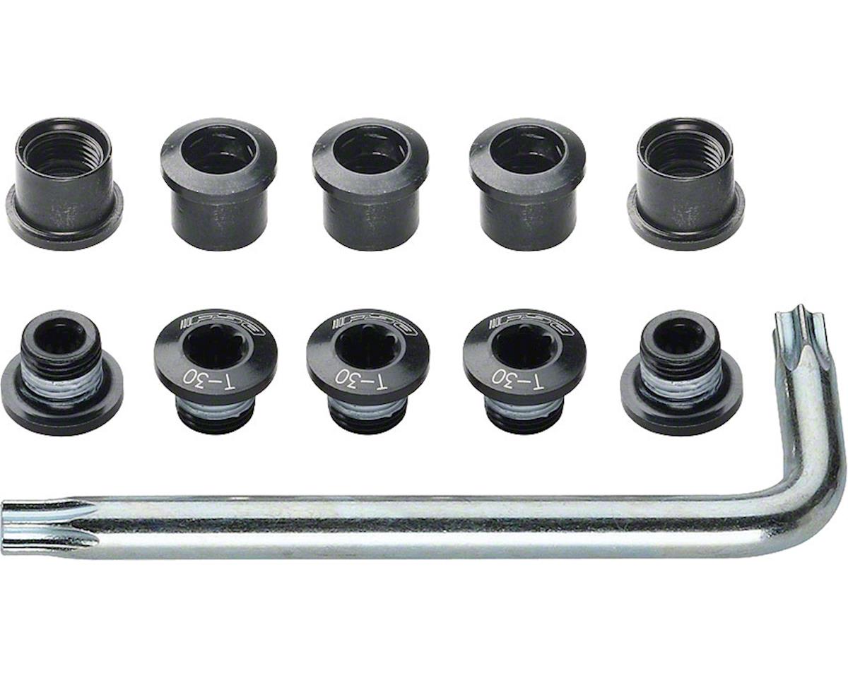 Full Speed Ahead Torx T-30 Alloy Double Chainring Nut/Bolt Set w/ Tool (Black)