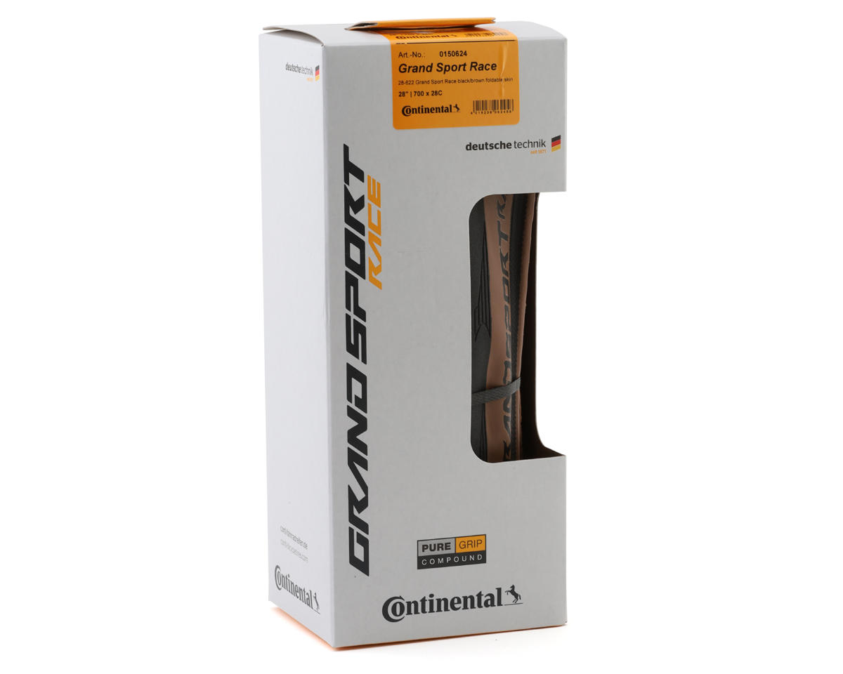 Continental Grand Sport Race Tire (Black/Coffee) (700c) (28mm) (Folding) (PureGrip)