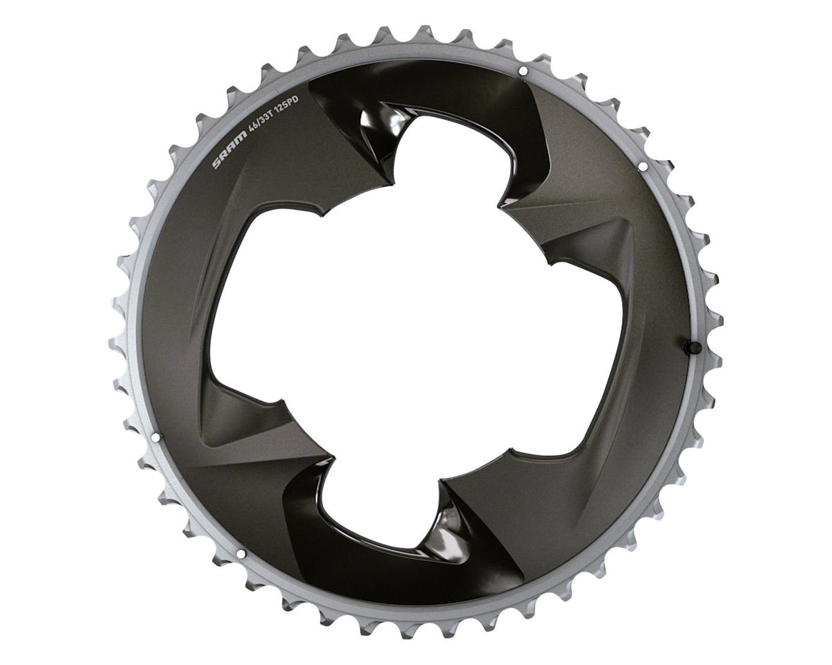 SRAM Force AXS Chainrings (Grey/Black) (2 x 12 Speed) (107mm BCD) (Outer) (46T)