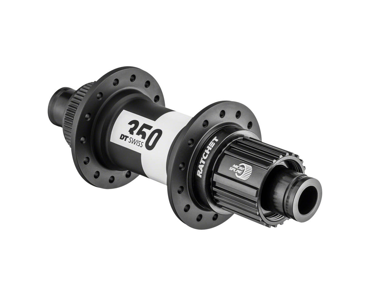 DT Swiss 350 Disc Rear Hub (Black) (12 x 142mm) (Centerlock) (Shimano Microspline) (24H) (J-Bend)