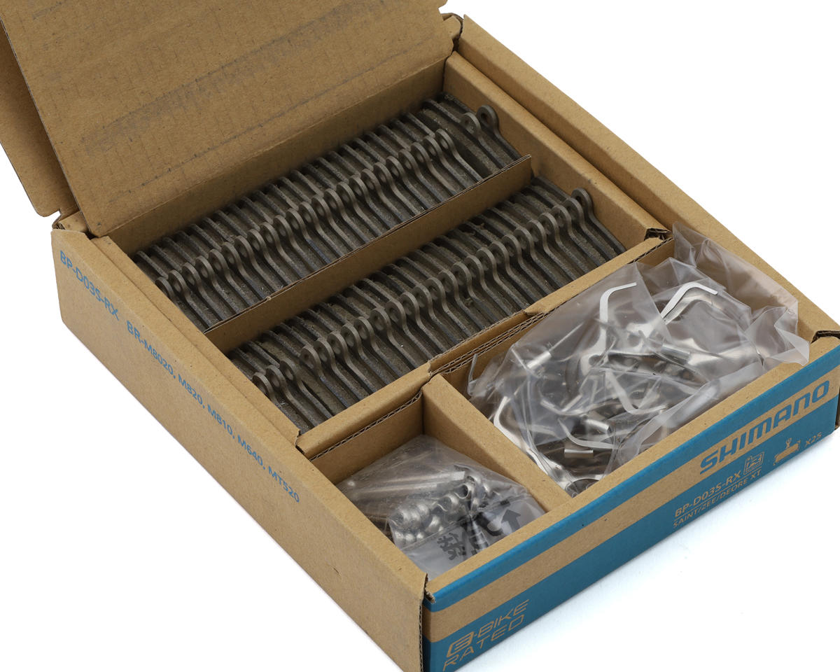 Shimano D03S-RX Disc Brake Pads & Springs Bulk Pack (Resin Compound) (25 Pairs) (Stainless Steel Backplate)