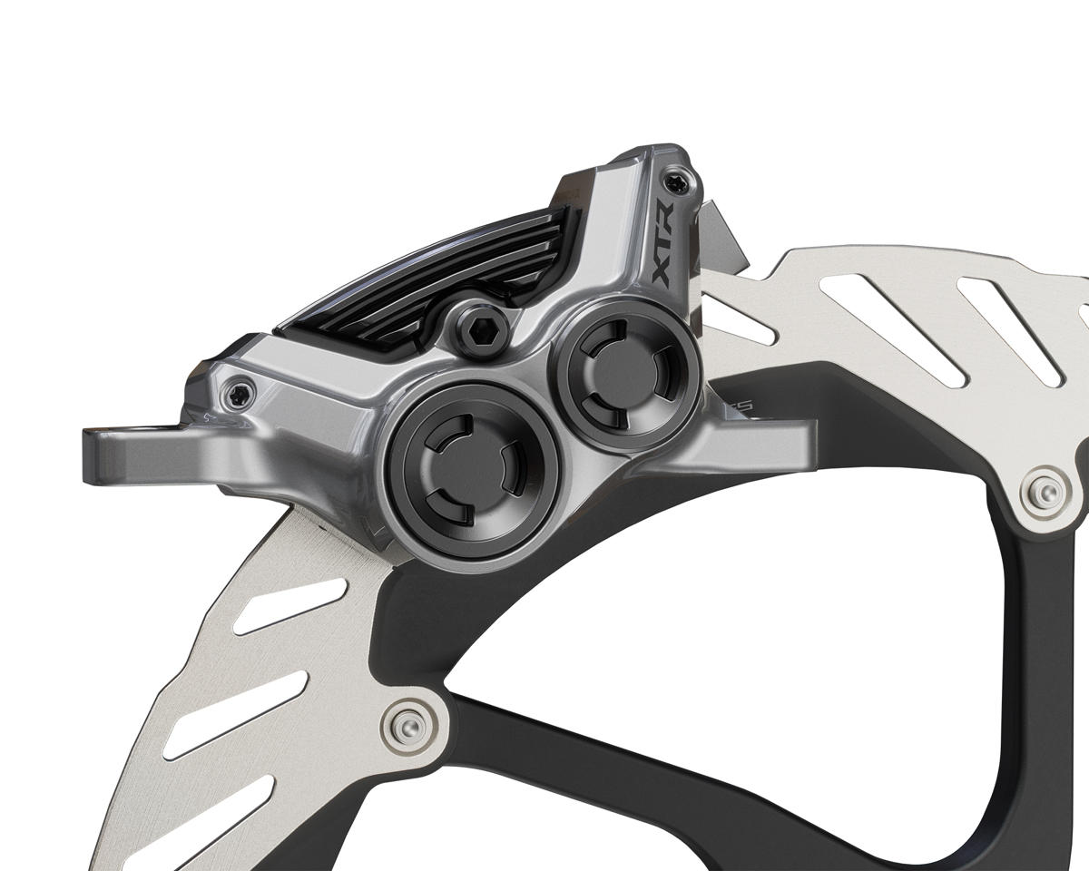 Shimano XTR M9220 4-Piston Hydraulic Disc Brakes (Silver/Black) (Pair) (Post Mount) (Calipers Included)