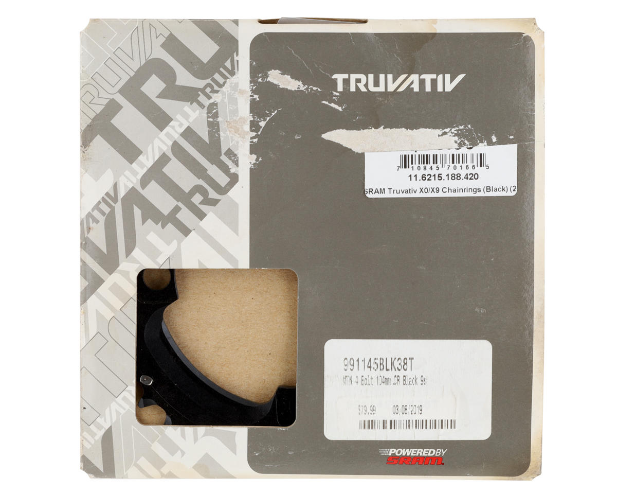 SRAM Truvativ X0/X9 Chainrings (Black) (2 x 10 Speed) (Outer) (No Pin) (38T) (104mm BCD)