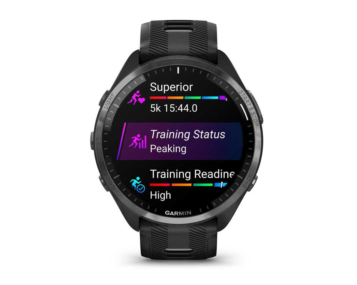 Garmin Forerunner 965 GPS Smartwatch (Black/Powder Grey) (Amoled Display)