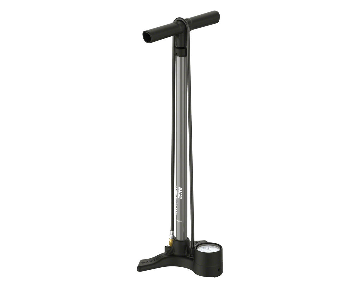 Lezyne Macro HP Floor Drive Floor Pump (Flat Grey) (ABS Flip Chuck) (Presta/Schrader Valve Compatible)