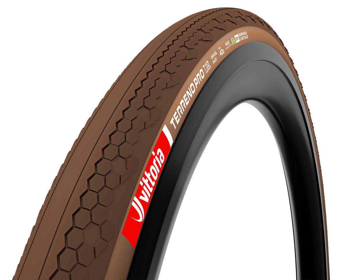 Vittoria Terreno Pro T10 Hardpack Gravel Race Tubeless Tire (Natural Brown) (700c) (40mm) (Eco Gravel Race)