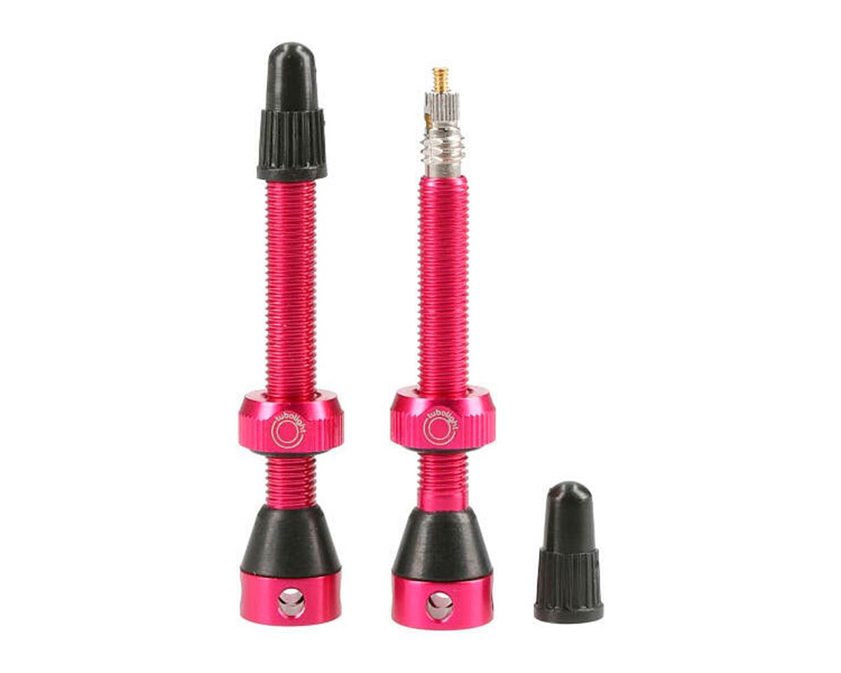 Tubolight Tubeless Valves (Pink) (Presta) (Insert Compatible) (50mm)