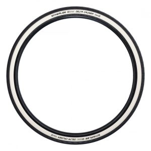 Schwalbe Delta Cruiser Plus Tire (Whitewall/Reflective) (Wire) (Green Compound) (PunctureGuard) (E25) (700c) (28mm)